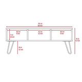 Mesa de Centro Vassel Expreso 101.1x40cm Rectangular con Patas y con Compartimientos - Mesas | Bylmo