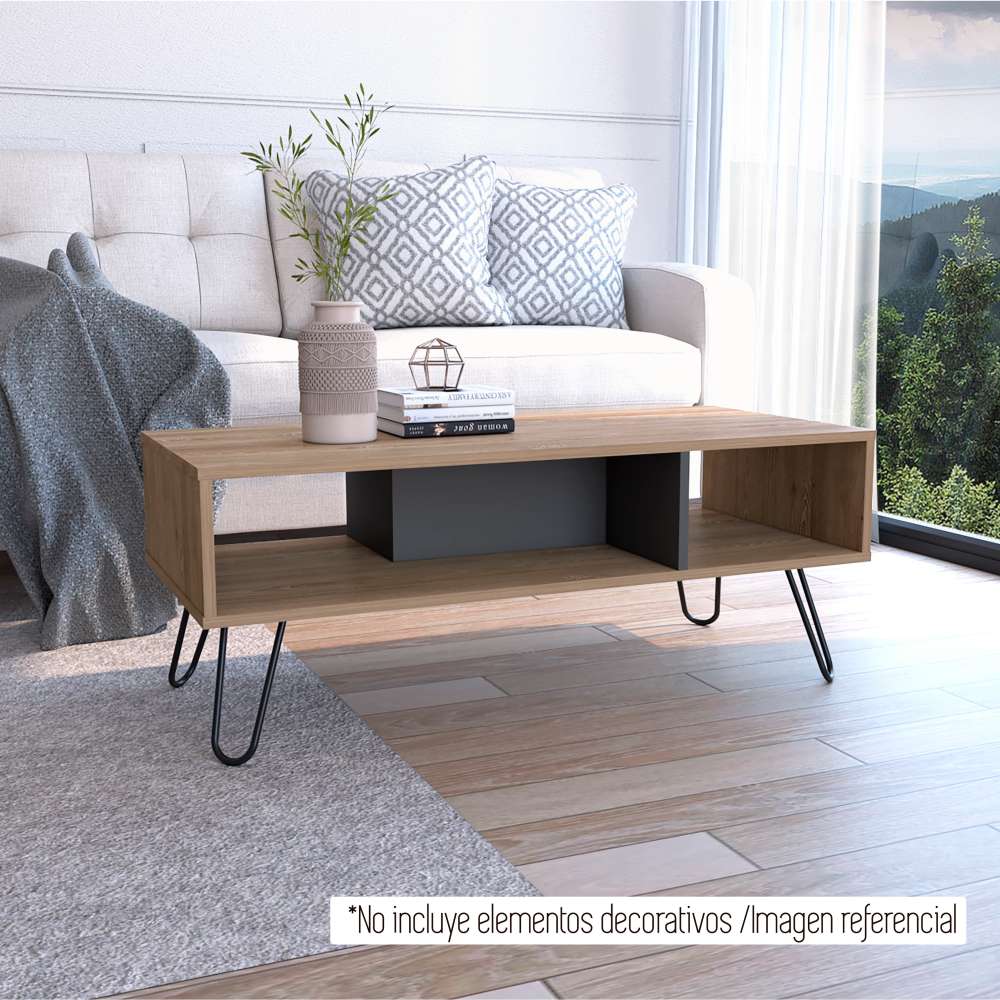 Mesa Vegas Miel y Plomo 101 cm Rectangular - Mesas | Bylmo