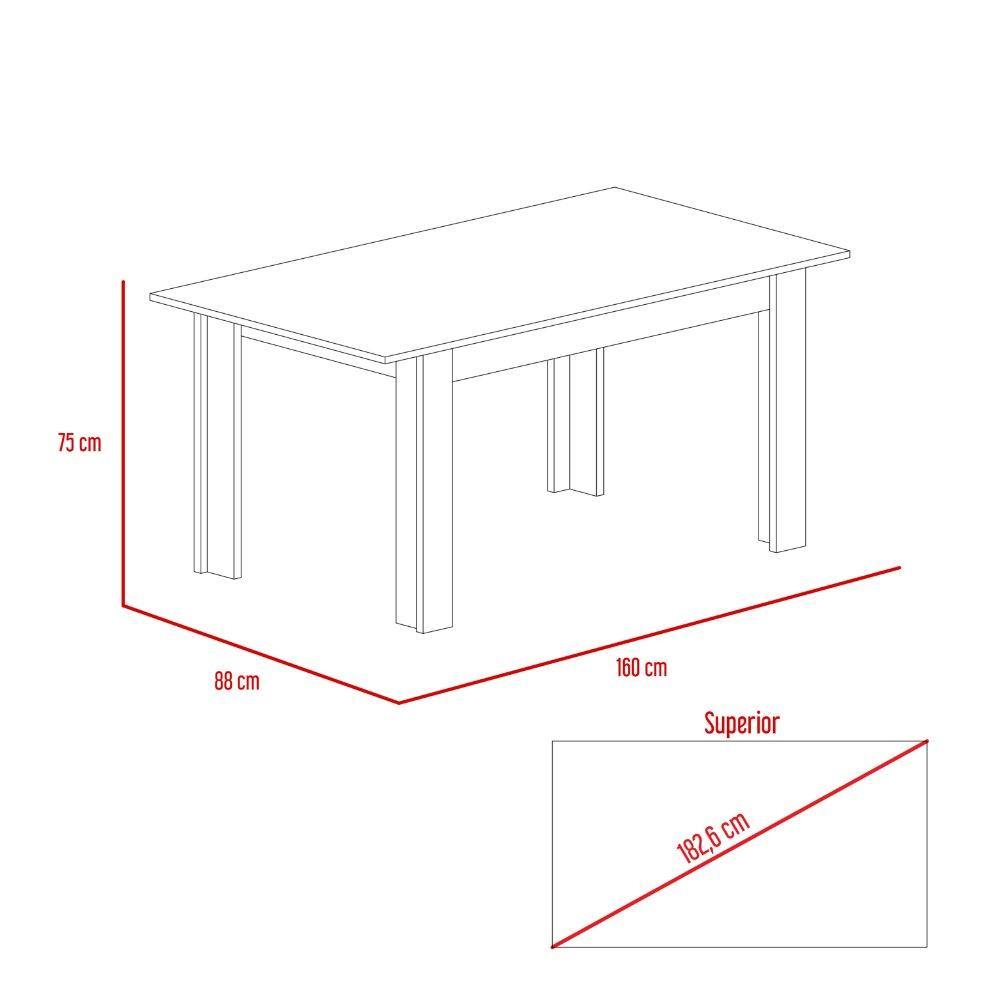 Comedor Portofino Rovere 160 cm de Cuatro Puestos - Comedores | Bylmo