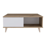 Mesa Alina Duna y Blanco 95 cm con Una Puerta - Mesas | Bylmo