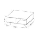 Mesa Alina Duna y Blanco 95 cm con Una Puerta - Mesas | Bylmo
