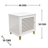Mesa de Noche Tolu Blanco 40 cm con Una Puerta - Mesas de Noche | Bylmo