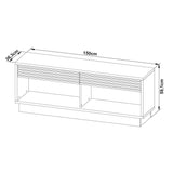 Rack de TV Ceuta Blanco Apagado y Blanco Natural 150x59.1cm Para TV Hasta 65 Pulgadas con Dos Cajones - Muebles para TV | Bylmo