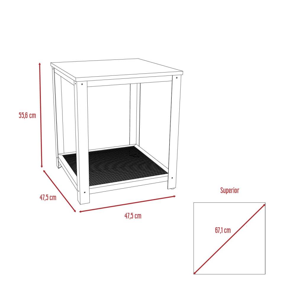 Mesa Ferrato Duna 47 cm con Entrepaño Metálico - Mesas | Bylmo