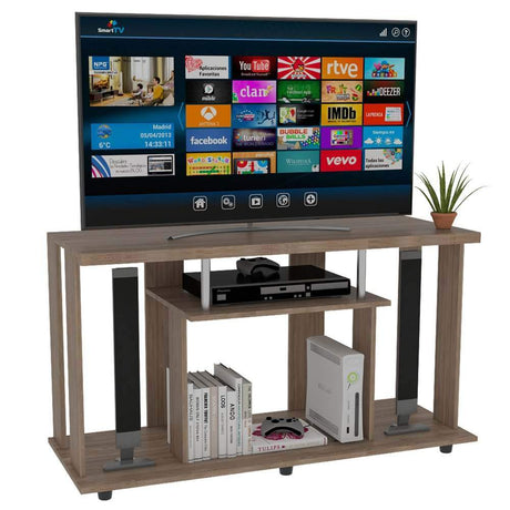 Mesa para TV Lannes Miel 120.9x67cm Para TV Hasta 50 Pulgadas sin Cajones y con Patas - Muebles para TV | Bylmo
