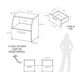 Mesa de Noche x 2 Campiña Wengue 45.4x49.3cm con Un Cajón y con Un Compartimiento - Mesas de Noche | Bylmo