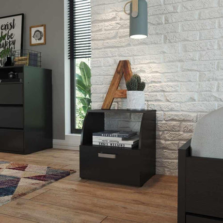 Mesa de Noche x 2 Campiña Wengue 45.4x49.3cm con Un Cajón y con Un Compartimiento - Mesas de Noche | Bylmo