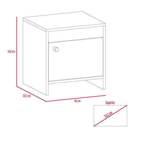 Mesa de Noche Colore Bellota 40x41.6cm con Una Puerta - Mesas de Noche | Bylmo