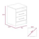 Mesa de Noche Eter Rovere y Blanco 40x50.7cm con Dos Cajones y con Un Compartimiento - Mesas de Noche | Bylmo