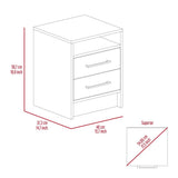 Mesa de Noche Eter Plus Wengue 40x50.7cm con Dos Cajones y con Un Compartimiento - Mesas de Noche | Bylmo