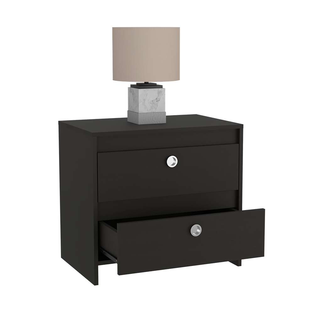 Mesa de Noche Idaly Wengue 60 cm con Dos Cajones - Mesas de Noche | Bylmo
