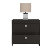 Mesa de Noche Idaly Wengue 60 cm con Dos Cajones - Mesas de Noche | Bylmo