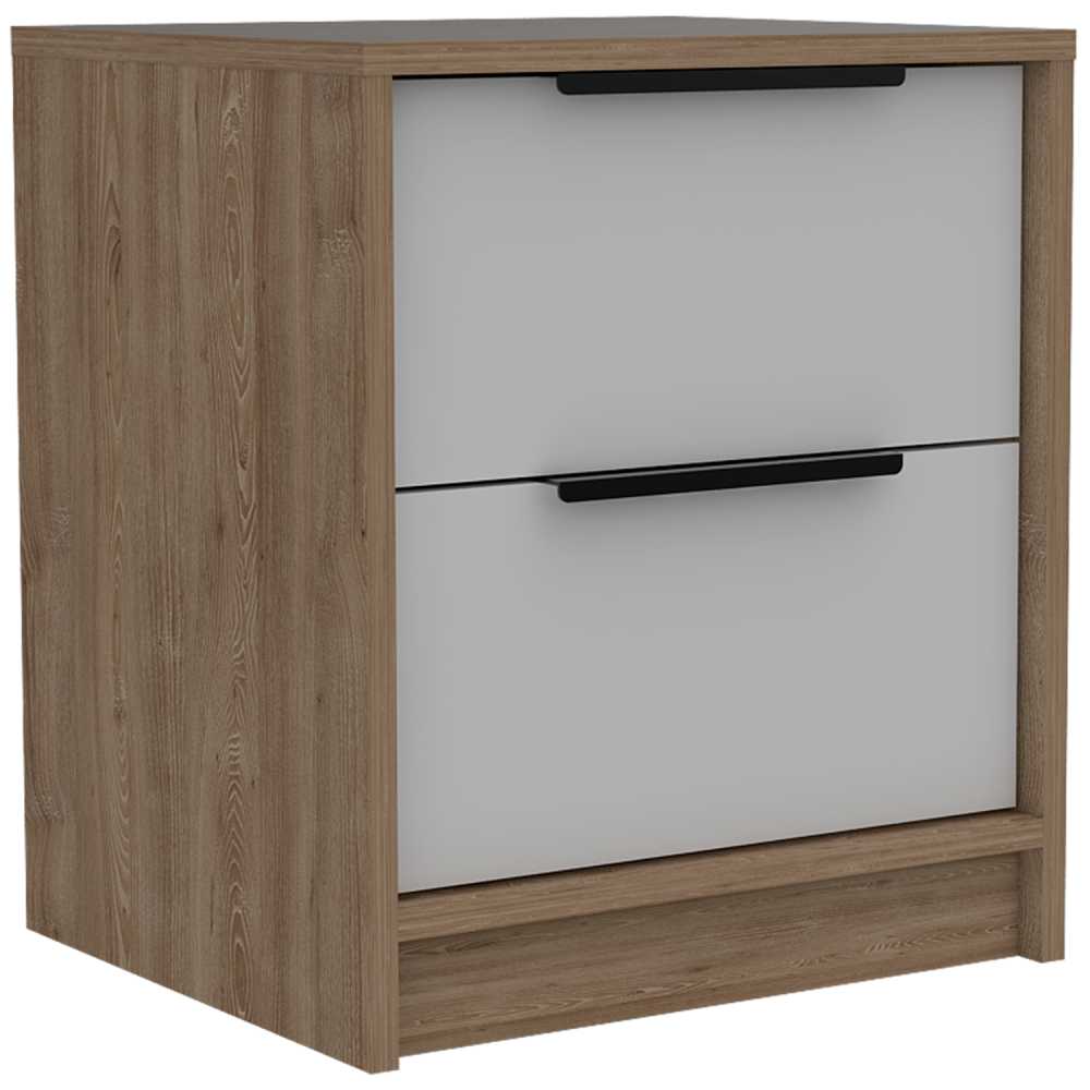 Mesa de Noche Kaia Miel 41x48cm con Dos Cajones - Mesas de Noche | Bylmo