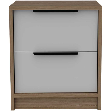 Mesa de Noche Kaia Miel 41x48cm con Dos Cajones - Mesas de Noche | Bylmo