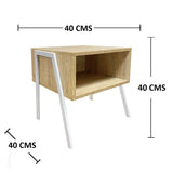 Mesa de Noche Nord Vienes y Blanco 40 cm - Mesas de Noche | Bylmo