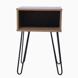 Mesa de Noche Paris Amareto y Negro 40 cm con Patas Metálicas - Mesas de Noche | Bylmo