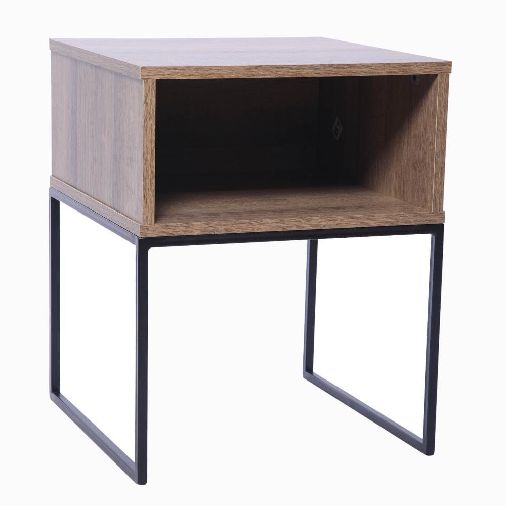 Mesa de Noche York Amareto y Negro 40 cm - Mesas de Noche | Bylmo