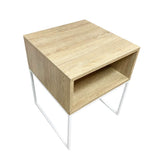 Mesa de Noche York Vienes y Blanco 40 cm - Mesas de Noche | Bylmo