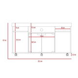 Mesa para TV Vermon Duna 121 cm con Puertas de Vidrio - Muebles para TV | Bylmo