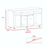 Mesa para TV Varmon Rovere 121.1x67cm Para TV Hasta 50 Pulgadas con Un Cajón con Ranuras para Cables y con Ruedas - Muebles para TV | Bylmo