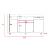 Mesa para TV Varmon Rovere 121.1x67cm Para TV Hasta 50 Pulgadas con Un Cajón con Ranuras para Cables y con Ruedas - Muebles para TV | Bylmo