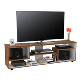 Mesa para TV Mikasa Gales 160x48.9cm Para TV Hasta 65 Pulgadas sin Cajones y con Patas - Muebles para TV | Bylmo