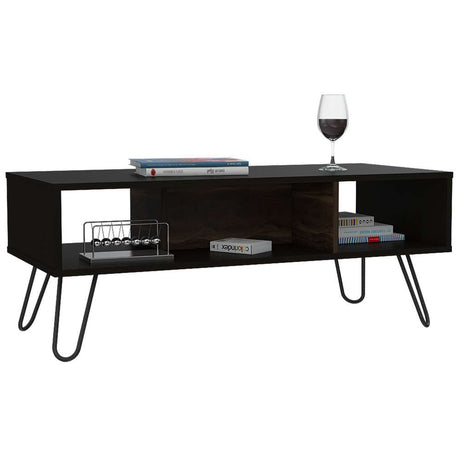 Mesa de Centro Vassel Wengue 101.1x40cm Rectangular con Patas y con Compartimientos - Mesas | Bylmo