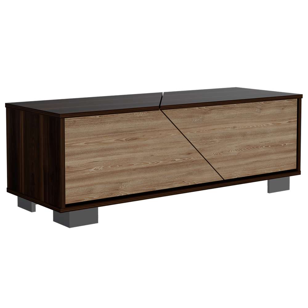 Mesa Fraktal Habano y Miel 104 cm con Dos Puertas - Mesas | Bylmo