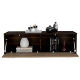 Mesa Fraktal Habano y Miel 104 cm con Dos Puertas - Mesas | Bylmo