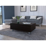 Mesa de Centro Gambia Plus Wengue 80x29.75cm Rectangular con Patas y con Compartimientos - Mesas | Bylmo