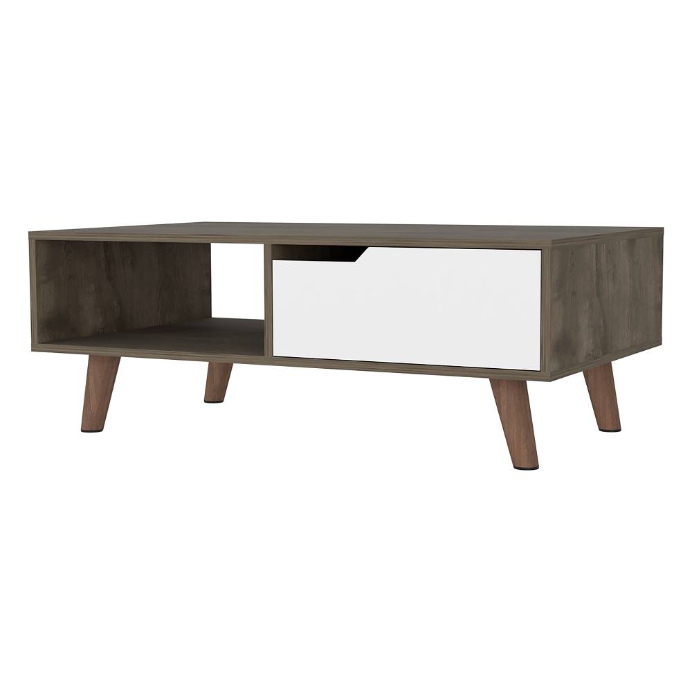 Mesa Oslo Bellota y Blanco 100 cm con Un Cajón - Mesas | Bylmo