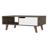 Mesa Oslo Bellota y Blanco 100 cm con Un Cajón - Mesas | Bylmo