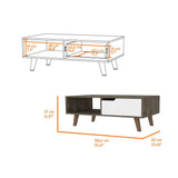 Mesa Oslo Bellota y Blanco 100 cm con Un Cajón - Mesas | Bylmo