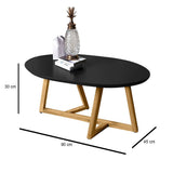 Mesa Tampa Almendra y Negro 90 cm Ovalada con Una Puerta - Mesas | Bylmo