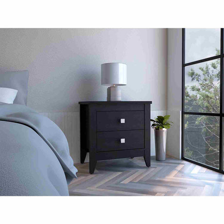 Mesa de Noche Armara Wengue 60 cm con Dos Cajones - Mesas de Noche | Bylmo