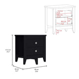 Mesa de Noche Armara Wengue 60 cm con Dos Cajones - Mesas de Noche | Bylmo