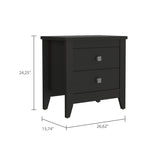 Mesa de Noche Armara Wengue 60 cm con Dos Cajones - Mesas de Noche | Bylmo