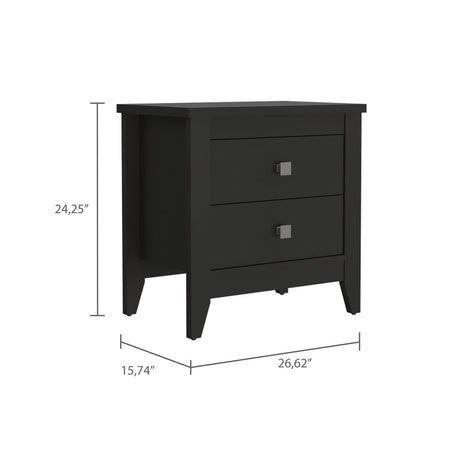 Mesa de Noche Armara Wengue 60 cm con Dos Cajones - Mesas de Noche | Bylmo