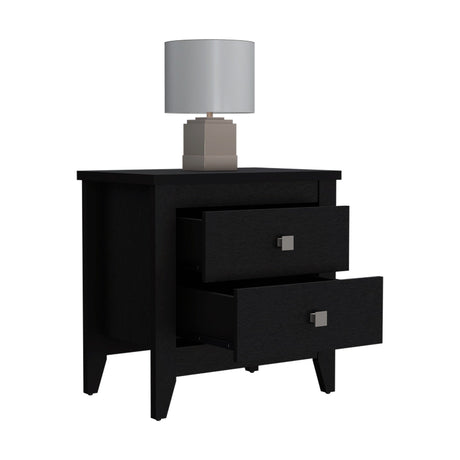 Mesa de Noche Armara Wengue 60 cm con Dos Cajones - Mesas de Noche | Bylmo