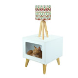 Mesa de Noche Auxiliar Blanco 39 cm con Espacio para Mascota - Mesas de Noche | Bylmo