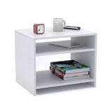 Mesa de Noche Caen Blanco 50 cm con Compartimiento - Mesas de Noche | Bylmo