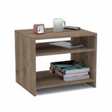 Mesa de Noche Caen Nogal 50 cm con Compartimiento - Mesas de Noche | Bylmo