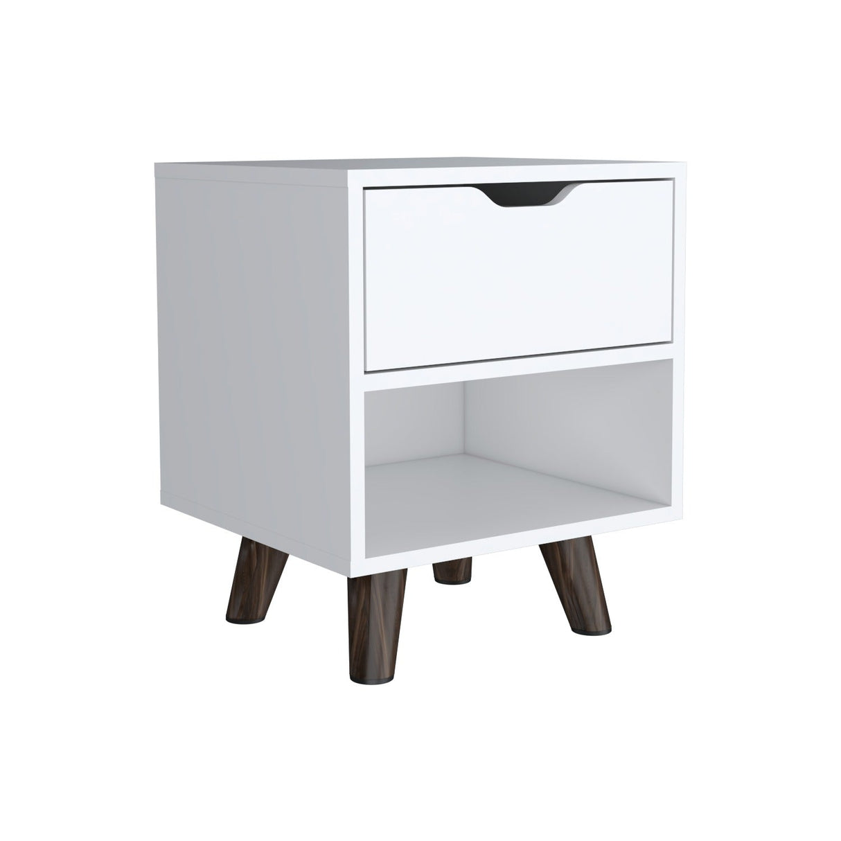 Mesa de Noche Crail Blanco 40 cm con Un Cajón - Mesas de Noche | Bylmo