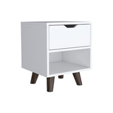 Mesa de Noche Crail Blanco 40 cm con Un Cajón - Mesas de Noche | Bylmo