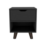 Mesa de Noche Crail Wengue 40x48cm con Un Cajón y con Un Compartimiento - Mesas de Noche | Bylmo