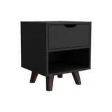 Mesa de Noche Crail Wengue 40x48cm con Un Cajón y con Un Compartimiento - Mesas de Noche | Bylmo
