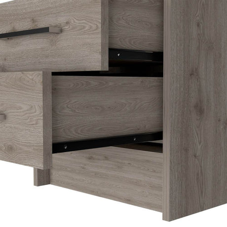 Mesa de Noche Eter Ceniza 40x51cm con Dos Cajones y con Un Compartimiento - Mesas de Noche | Bylmo