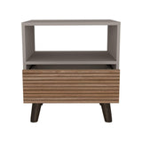 Mesa de Noche Funes Taupe 50 cm con un Cajón - Mesas de Noche | Bylmo