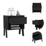 Mesa de Noche Joy Wengue 48x56cm con Un Cajón y con Un Compartimiento - Mesas de Noche | Bylmo