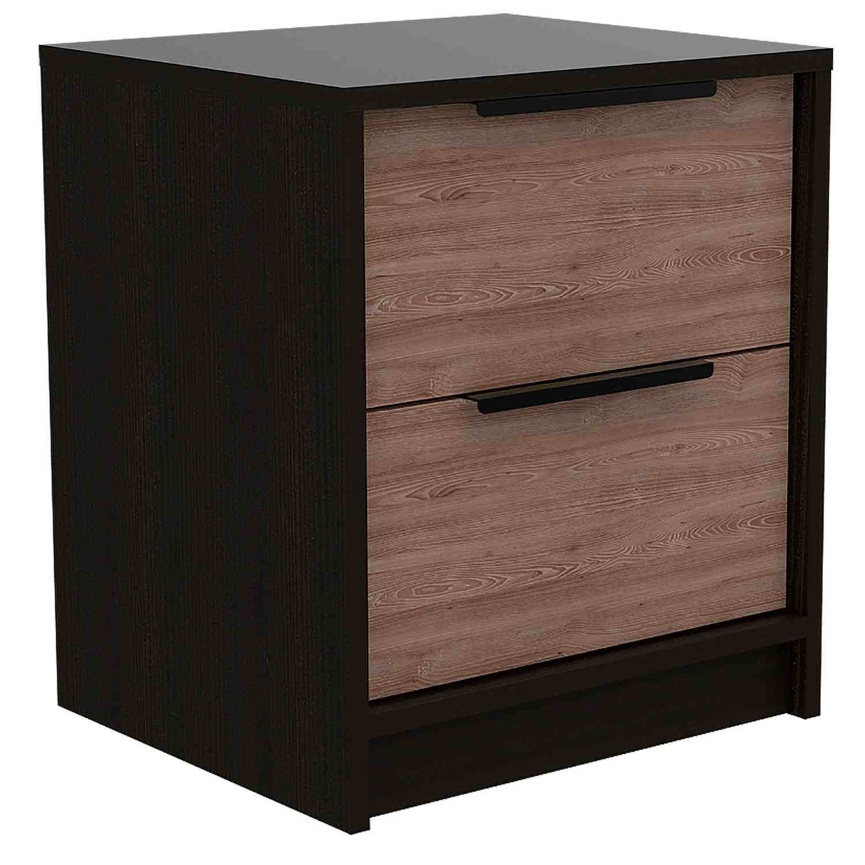 Mesa de Noche Kaia Wengue 41x48cm con Dos Cajones - Mesas de Noche | Bylmo